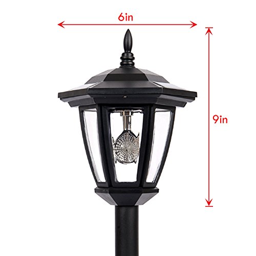 Iglow 6 Outdoor Garden 3-Led Bright White Vintage Antique Hexagon Solar Landscape Path Lantern Lights Stake Lamp Post #TOP1