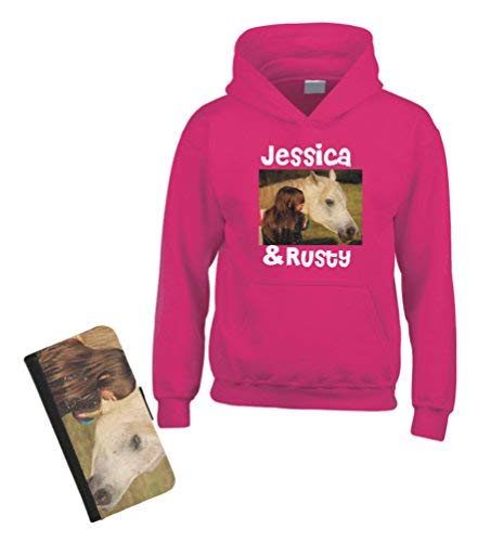 Sweat à capuche cheval M pour ado | Style équestre pailleté unique