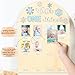 My First Year Photo Frame Board First Year Picture Frame 12 Months Milestone Board Photo Display Wood Board One Year Winter Snowflake Nursery Decorations Gift for 1st Birthday Baby Boy Keepsake Gift