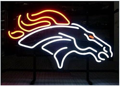 Queen Sense 17"x14" Broncos Neon Sign Light Man Cave Bar Pub Beer Gift Neon Lamp A117DB