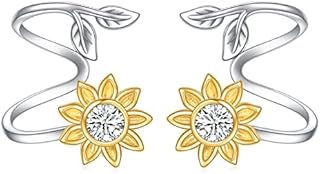 UCADRIT Sterling Silver Ear Cuff Earrings for Women Sunflower /Daisy Earrings Flower Jewellery Gifts for Girls