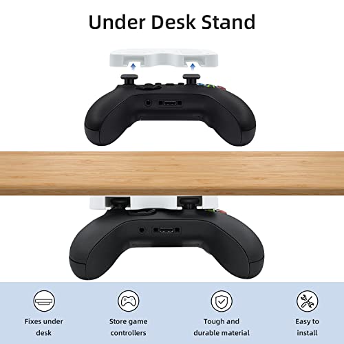 Mcbazel Under Desk Mount For Xbox Series X/S, Xbox One X/S, Xbox Elite 1/2, Xbox One, Xbox 360, Switch Pro Controller, Table Stand Holder Compatible With Xbox And Switch Pro Controller - White #TOP1