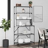 Espace de rangement spacieux et dimensions : cette étagère de boulangerie offre 6 compartiments avec des dimensions généreuses de 90 x 40 x 180 cm, idéale comme étagère de cuisine et organisateur pour ustensiles de cuisine, porte-couverts, porte-cuillères et support de couvercle de casserole pour un rangement optimal.