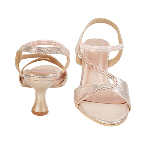 Image of Metro Womens Synthetic Rose Gold Sandals (Size (6 UK (39 EU))