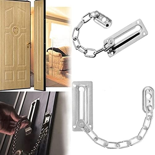 Cerradura de puerta de 2 piezas y herrajes decorativos cromados para seguridad 6