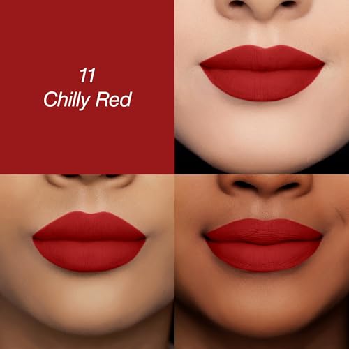 Image of Colors Queen Luscious Lips - Non Transfer Creamy Matte Lipstick | Highly Pigmented with Smooth Application | Long Lasting Lipstick Waterproof | Smudge Proof Lipstick for Women (11 - Chili Red - 3.5g)