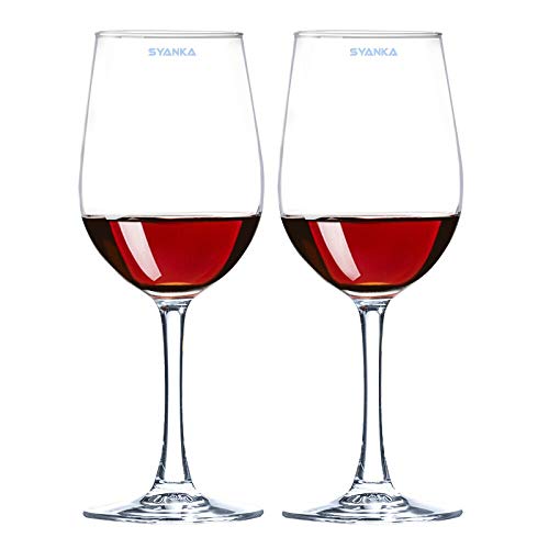 Image of SYANKA Italian Premium Wine Glasses Set of 8, 360 ML, Transparent, Ideal for White or Red Wine Glass, Non-Lead Crystal Clear