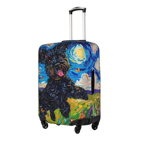 cute Black Russian Terrier Elastic Travel Luggage Cover Travel Suitcase Protective Cover2