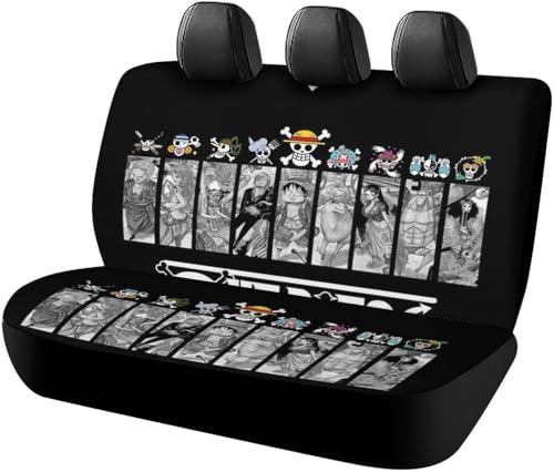 ワンピース カーシートカバー 車シートカバー 後部座席用 シート保護 おしゃれ カー用品 軽/普通車 汎用 後席クッションカバー 人気 キャラクター 四季通用 誕生日 プレゼント g6h11m