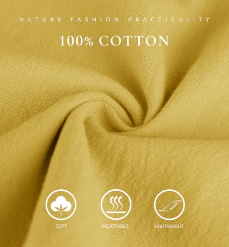 Image of ECUPPER Womens Cotton Cropped Pants Loose Fit Wide Leg Trousers | Casual, Plus Size, Elastic Waist, Capri, 100% Cotton, Slant Pockets, High Rise Waist, Lounge Pants