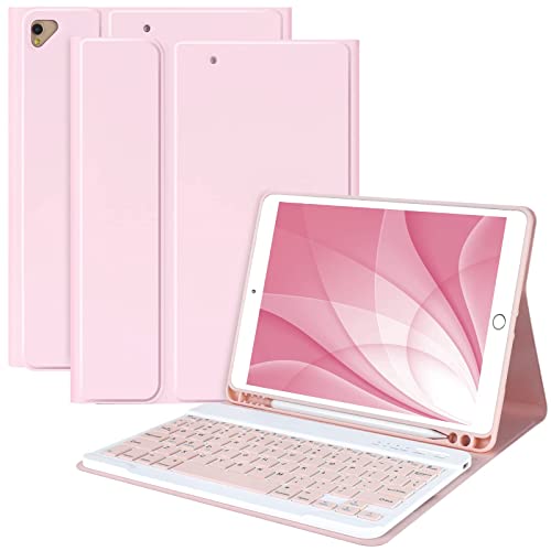 MMK for iPad 9th Generation Case with Keyboard (Pink)