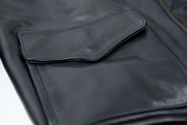 Cockpit Pilot A2 Military Jacket | RAF Aviator WWII Black Air-Force Real Sheepskin Leather Distressed Bomber Jacket3