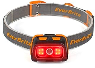 EverBrite Headlamp-300 Lumens Headlight with Red/Green/White Light and Tail Light, 7 Lighting Modes, Perfect for Trail Running, Camping, Hiking and More, Adjustable Headband,3 AAA Batteries Included