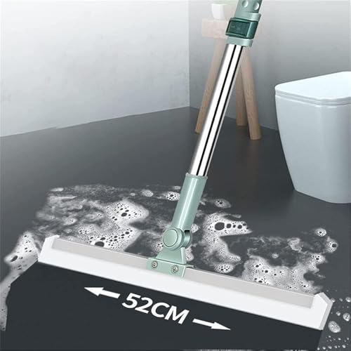Image of Magic Bathroom Broom 50-Inch Rotating Floor Squeegee, Heavy Duty Bathroom Wiper with 180-Degree Swivel Head,Multifunctional Magic Broom Floor Squeegee with Long Handle (Magic)