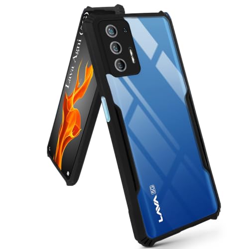Image of Jkobi Hybrid Back Cover Case for Lava Agni 5G (Shockproof with Polycarbonate Clear Panel | Professional Black)