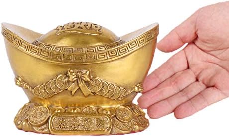 CASOTA Home Decorations Pure Copper Gold Yuanbao Ornaments Lucky Yuanbao Feng Shui Home Crafts Wangcai furnishings Chinese Traditional Style Jewelry