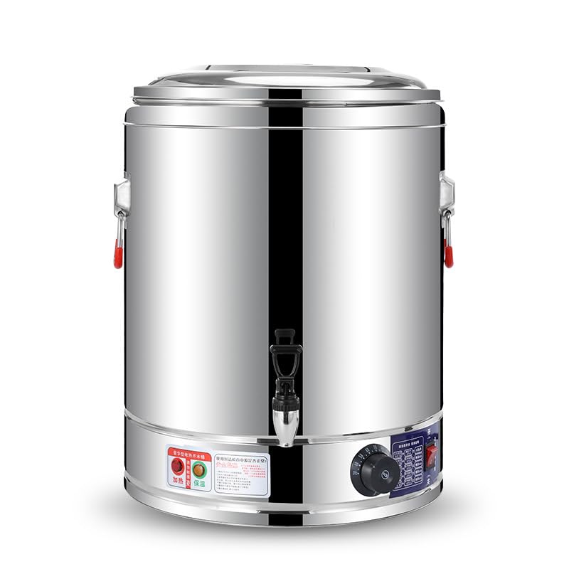 GTHTUHFD Termo De Acero Inoxidable para Hostelería, Calentador De Agua Eléctrico Comercial con Grifo Antigoteo, Tapa con Cierre Y Control De Temperatura, 80 L,A-40 litres