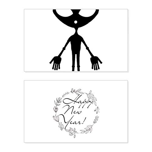 Tarjeta conmemorativa de Año Nuevo Universe And Alien y felicitación con mensaje de bendición