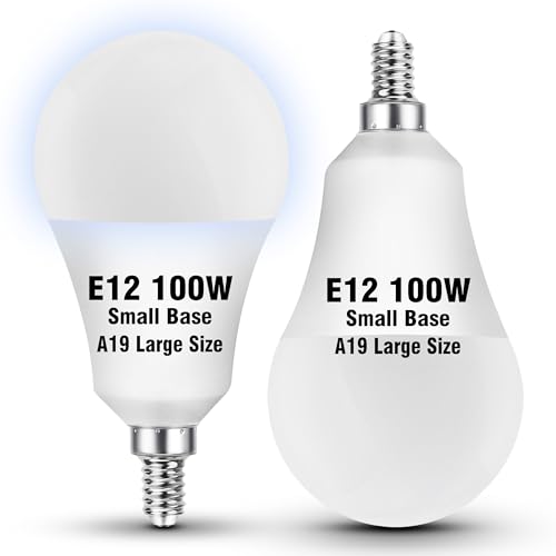 E12 LED Ceiling Fan Light Bulbs 100 Watt Equivalent Daylight White 5000K