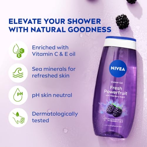 NIVEA Fresh Power Fruit 250ml Body Wash - Image 6