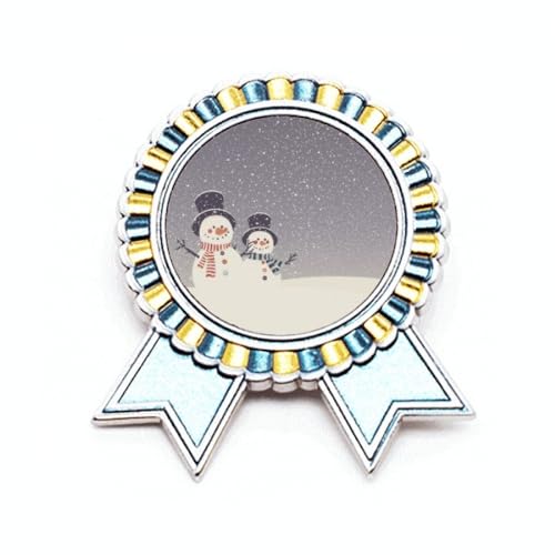 Broche bonhomme de neige et flocon en métal taille M pour veste