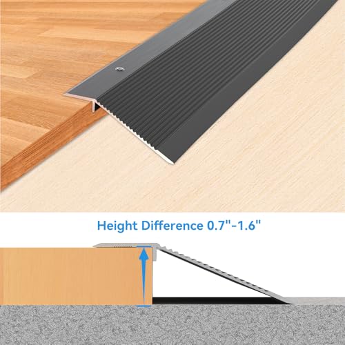 aluminum floor transition strip - threshold ramps for doorways 36 inch threshold strip with 3m adhesive backing and screws doorway edge trim suitable for threshold height less than 16 inch