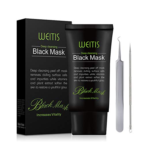 Blackhead Remover Mask [Removes Blackheads]，Activated Charcoal Black Mask Deep Cleaning Nose Acne(with 2 Stainless Steel Comedone Extractor Tools）