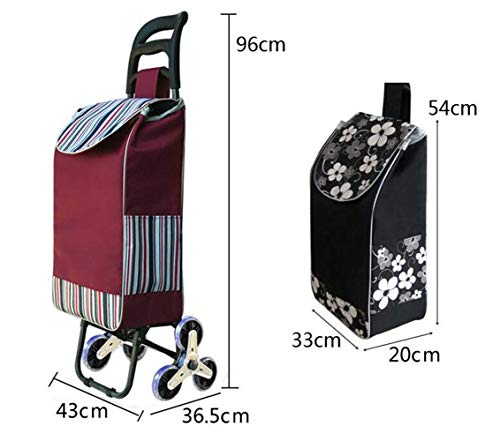 Faltbarer Einkaufswagen, geräuscharm, 3 Räder, Einkaufstrolley mit ausziehbarem Griff, Lebensmittelwagen, einfache… – Bild 5