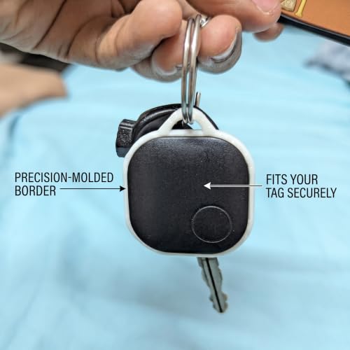Image of Case for JioTag with Keychain Ring, Protective Holder Cover for Jio Tag Tracker, Anti-Lost & Shockproof Accessory for Keys, Luggage, Pets, and Backpacks (1, Yellow)