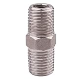 Hex Nipple 1/4' Male NPT - DERNORD Stainless Steel 304 Threaded Pipe Fitting 1/4' for Brew Kit, Home...