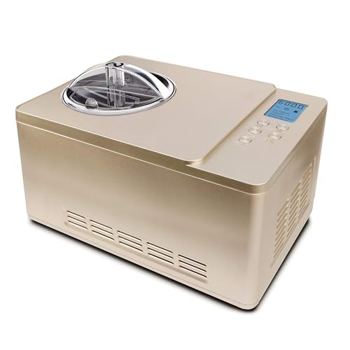 Whynter Eismaschine & Joghurt Automatik 2 Qt. mit eingebautem Kompressor, LCD-Digitalanzeige & Timer, kein Vorfrieren, ICM-220CGY, Champagner Gold – Bild 3