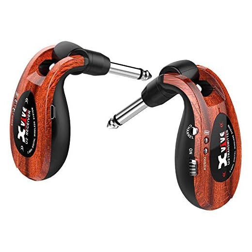 Xvive U2 Guitar Wireless System Rechargeable 2.4GHz Digital Guitar Wireless Transmitter and Receiver for Electric Guitar Bass Violin Keyboard