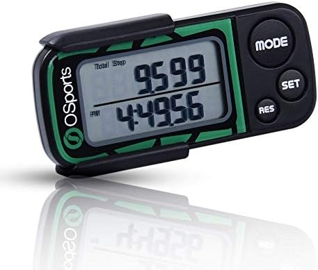 OSports Pedometer for walking - Clip on - Accurate calorie distance step counter - Perfect for women men elderly - Lanyard included- 30 days memory - Daily target monitor - Exercise time - Easy to use