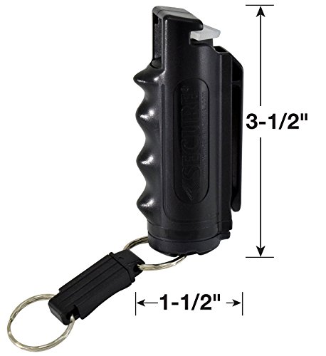 Pepper Defense 4-In-1 Pepper Spray With Belt Clip Holster And Keychain Attachment - Maximum Strength 10% Oc, Cs, Cn, Marking Dye - Self Defense Personal Protection & Safety (4-Pack Black Pepper Spray) #TOP2