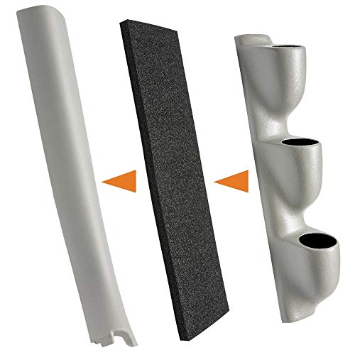 Glowshift Universal Gray Triple Pillar Gauge Pod - Fits Any Make/Model - Abs Plastic - Mounts (3) 2-1/16" (52Mm) Gauges To Vehicle's A-Pillar #TOP4