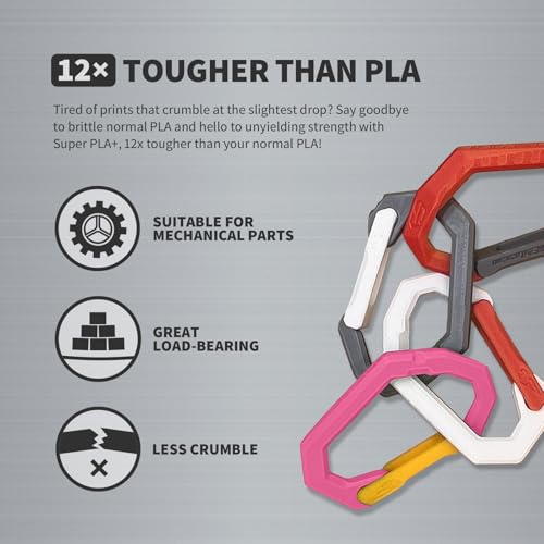 Image of OVERTURE Super PLA+ Filament 1.75mm, Toughness Enhanced PLA Plus, Professional Toughness 3D Printer Filament 1kg (2.2lbs), High Precision + /- 0.02mm (Pink)