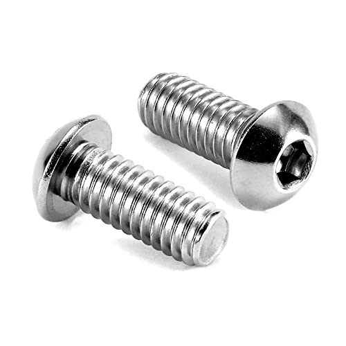 Image of 1 /4-20 x 3 /4 inch Button Head Socket Cap Bolts Screws, 20Pcs 304 Stainless Steel 18-8, Allen Hex Drive, Bright Finish by SG TZH(with Hex Spanner)
