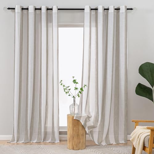 Tende A Strisce Geometriche Per Camera Da Letto – 2 Pannelli 66x72 Pollici – Morbido Velluto Per Bambini E Ragazzi – Colore Marrone