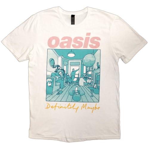 Rock Off officially licensed products Oasis Definitely Maybe Illustration Colour T Shirt M White