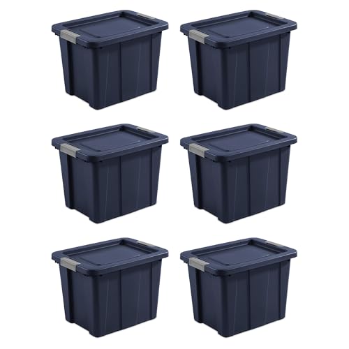 Image of Sterilite Latching Tuff1 Tote Containers w /Lids, 18 Gallon, 6-Pack