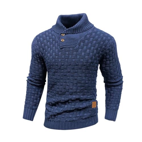 Men's Ribbed Crew Neck Knit Sweater Long Sleeve Pullover Comfortable Warm Soft Casual Textured Design top