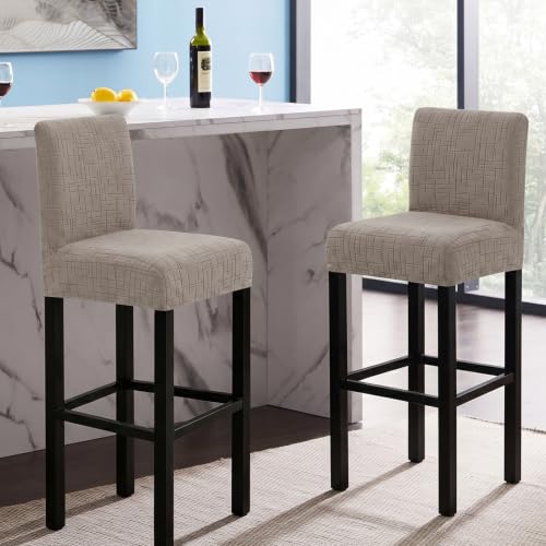 Image of FUANGUI Bar Stool Covers Set of 2, Stretch Bar Stool Seat Covers
