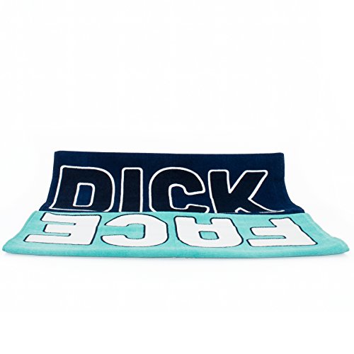 GiggleBeaver Dick Face Towel, Cotton, Blue, 114 x 64 x 0.5 cm