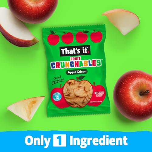 Image of That's it. Fruit Crunchables (15 Pack) Apple Crisps healthy snacks for kids, Plant-Based, Non-GMO, Gluten-Free, No Sugar Added - Healthy Snack for lunch box 100% Natural Crunchy Fruit Snack
