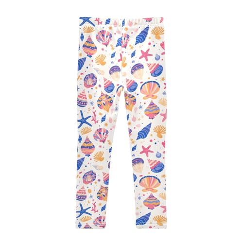 KLL Seashells Different Shapes and Starfish Girls Cotton Pants Fashion High Waisted Activewear Sports2