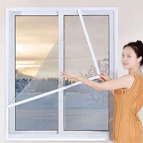 Cortina de Aislamiento Térmico EVA,Kit de Película Aislante para Ventanas para Invierno,Cortinas Aislantes Termicas Aislamiento Acústico Anti-Frio,para Dormitorio,Cocina (120x150cm/47x59in) Cover