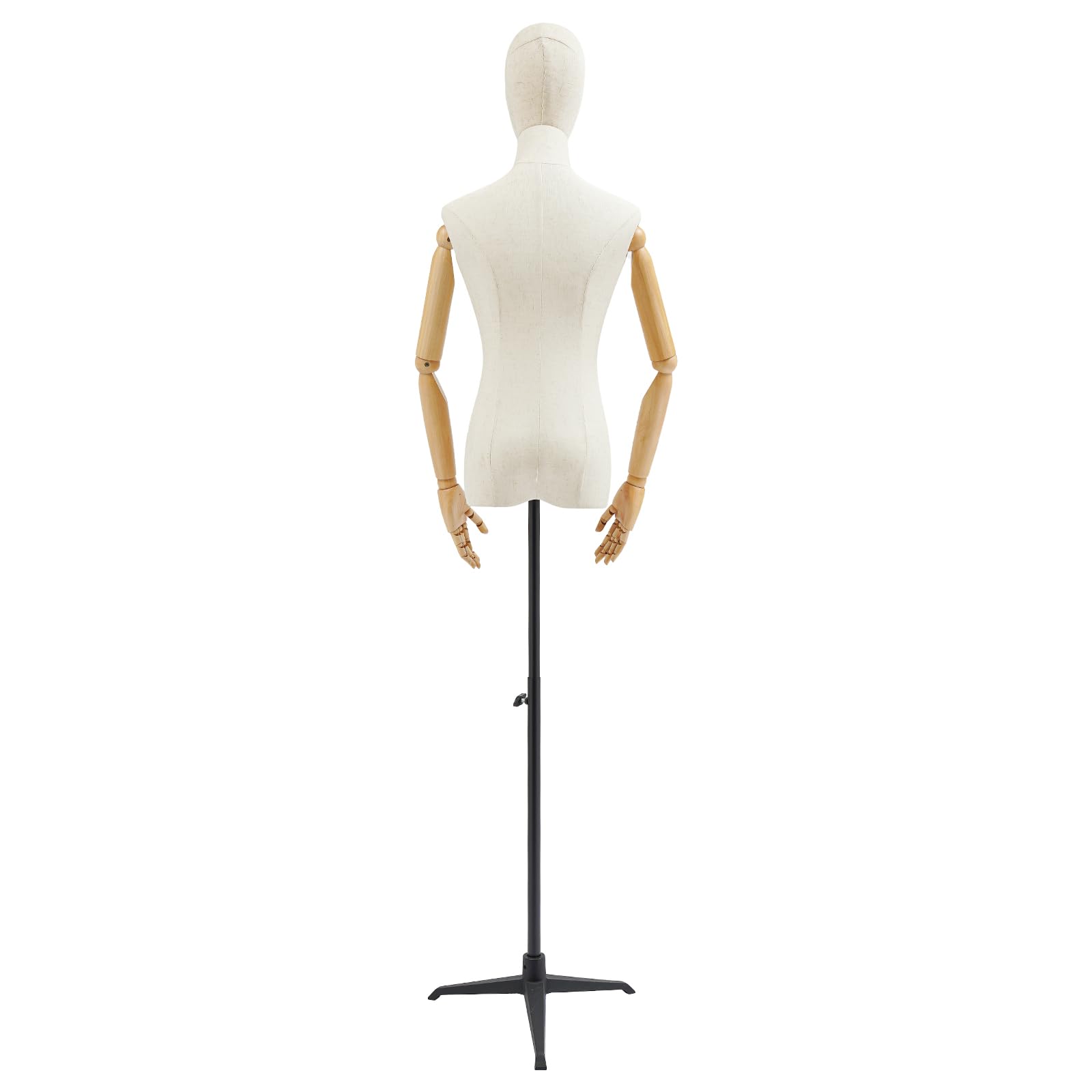 Weibliche Schaufensterpuppen,Drehbare Und Bewegliche Mannequin,SchneiderbüSte Mit Verstellbarer HöHe,Kleiderpuppe BüSte Torso Mit Kopf,FüR Boutiquen,BekleidungsgeschäFte,Schaufenster (Schwarz, L)