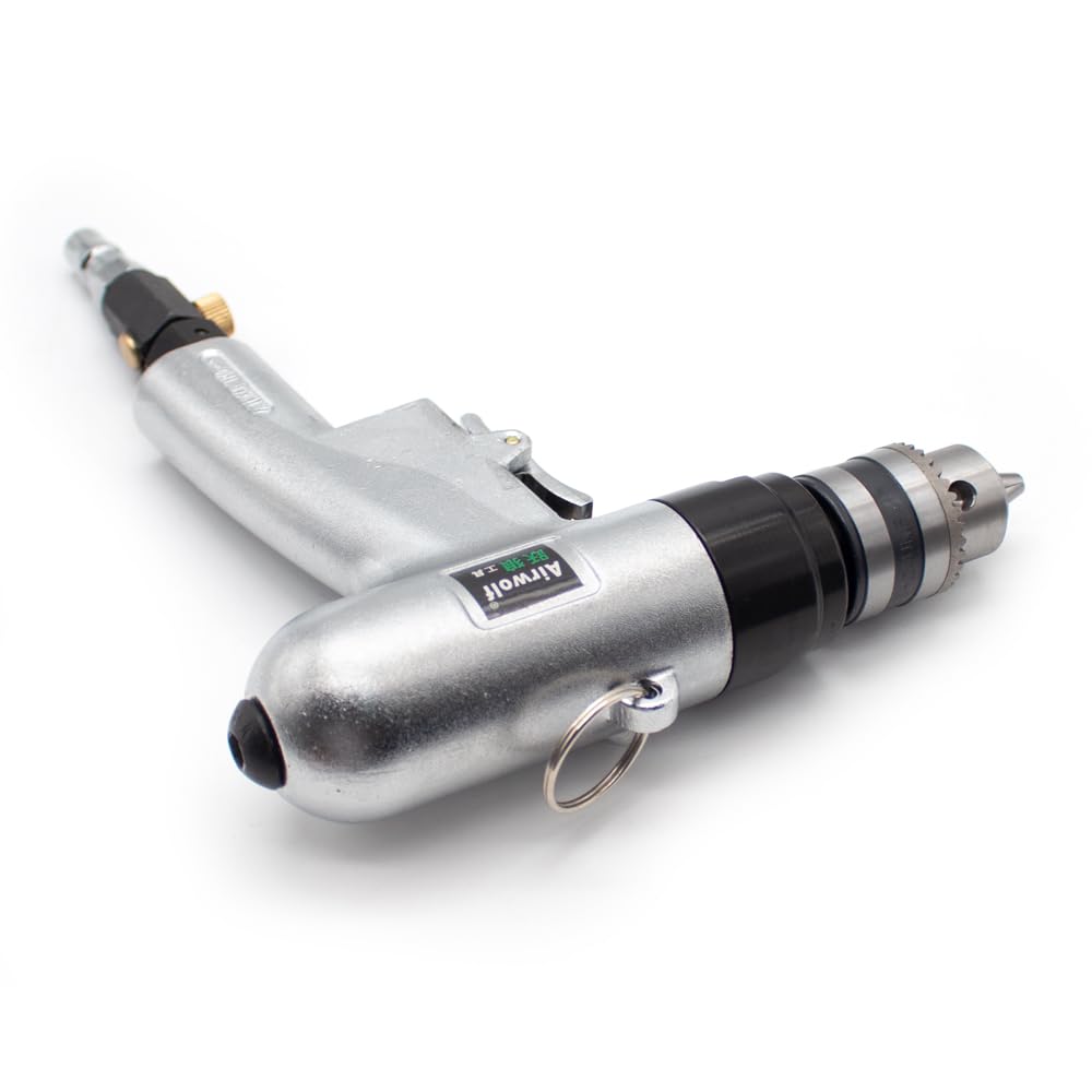 Toplionace Taladro Neumático de Alta Velocidad 2000 Rpm Inalámbrico Tipo Pistola Taladro de Aire Reversible Herramienta de Perforación de Orificios de Alto Par Abrazadera de 1-10mm