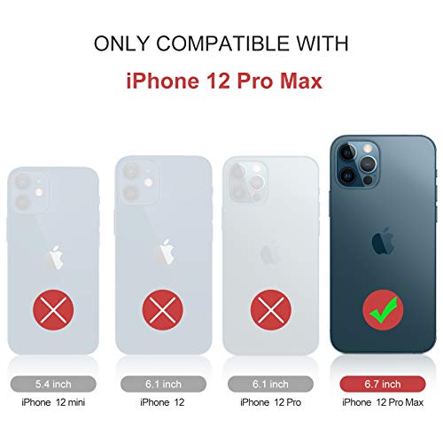 Defencase For Iphone 12 Pro Max Case, Iphone 12 Pro Max Case Wallet For Women Men, Durable Pu Leather Magnetic Flip Lanyard Strap Wristlet Zipper Card Holder Phone Cases For Iphone 12 Pro Max, Brown #TOP1