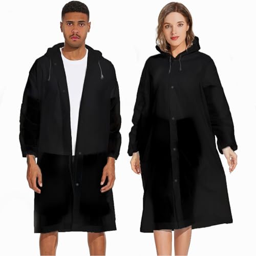ZFYOUNG Pacote com 2 capas de chuva portáteis de EVA para chuva, poncho de chuva reutilizável com pu